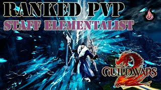 GW2  Ranked sPvP Season 43  Core Staff Elementalist  360K Damage  270K Healing [upl. by Jorie]