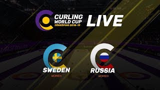 Sweden v Russia  Women  Curling World Cup  Jonkoping Sweden  third leg [upl. by Chafee]