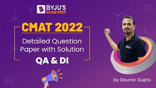 CMAT 2022 Answer Key QA amp DI  Detailed CMAT 2022 Question Paper with Solution  BYJUS Exam Prep [upl. by Kciredor]