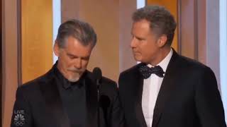 Golden Globes 2020  Will Ferell mesmerised by Pierce Brosnan [upl. by Rew]