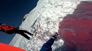 SLAB AVALANCHE POV Heliskiing in Colorado backcountry San Juan Mountains CO [upl. by Gibb202]