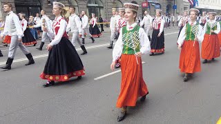 Quick glance at Latvian Song and Dance Festival parade [upl. by Neelasor387]