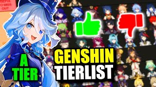 Characters That Are Worth To Build Tierlist GOOD FOR BEGINNERS Genshin Impact   74 CHARACTERS [upl. by Anert457]