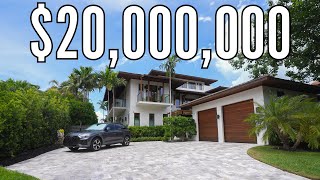 Touring a 20000000 Mansion on Miamis Exclusive Island of Key Biscayne [upl. by Handy]