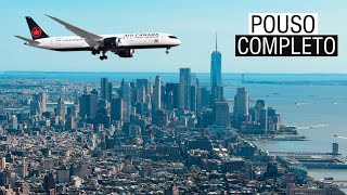 POUSO em NOVA YORK 🇺🇸 com LINDA VISTA DA CIDADE  AIRBUS A220  AIR CANADA [upl. by Alida]