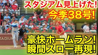 スタジアム見上げた！大谷38号豪快ホームラン瞬間スロー映像！現地映像 [upl. by Aerua]