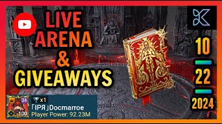 Raid Shadow Legends  Live Arena  TOP 1  IPR DocMarroe  GIVEAWAYS [upl. by Reggis]