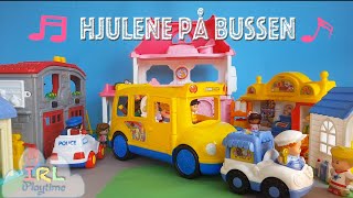 Hjulene på bussen  Dansk børnesang  IRL Playtime [upl. by Aidas]