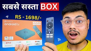 I Try Indias Cheapest Android TV Box  Normal TV To Smart TV Convert With Android Box [upl. by Adnerad]