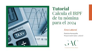 TUTORIAL  Calcula el IRPF de tu nómina para el año 2024 [upl. by Wilona]