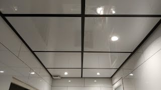 Dalle de faux plafond amovible sur ossature rail aluminium blanc et noir [upl. by Leiuqeze]