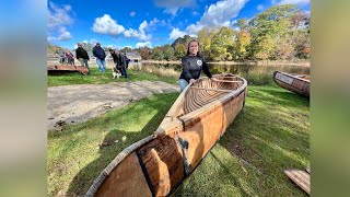 Birch bark canoe launched in Bear River NS [upl. by Assedo]