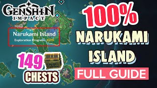 How to Narukami Island 100 FULL Exploration ⭐ ALL CHESTS GUIDE 【 Genshin Impact 】 [upl. by Ardied362]