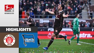 St Pauli Still In Command  FC St Pauli  Hertha BSC 20  Highlights  MD 25  Bundesliga 2 [upl. by Yhtak]