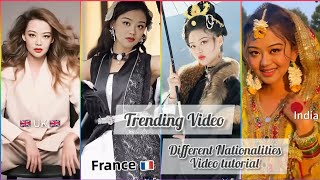 Tutorial for the different Nationalities look  New Trending Reel  Nationality Challenge [upl. by Coltson]