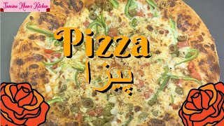 Thick Pizza Recipe  پیزا  Cooking With Samina  Samina Khans Kitchen  SKK Recipe [upl. by Tessil]