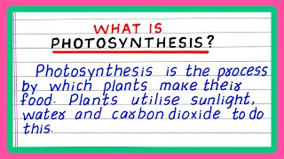 WHAT IS PHOTOSYNTHESIS  PHOTOSYNTHESIS DEFINITION  WHAT IS PHOTOSYNTHESIS PROCESS [upl. by Lekram826]