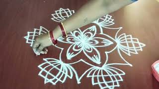 53 dots rangoli traditional muggulubeautiful rangoli  Lalitha Rangoli Designs [upl. by Aida]