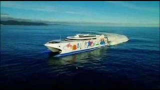 Incat Giant High Speed catamaran Ferry  Natchan Rera of Higashi Nihon Ferry [upl. by Olbap854]