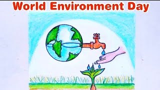 Diy Environment day drawing easy  How to make Environment day drawing  environmentday2024 art [upl. by Norbel]