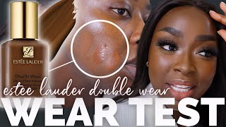 9hr WEAR TEST ESTEE LAUDER DOUBLE WEAR FOUNDATION  SOFT GLAM MAKEUP TUTORIAL DARK SKIN  MenaAdubea [upl. by Starlin]