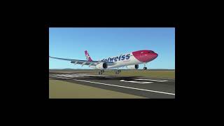 Edelweiss Airbus A330343 BUTTER landing at Berlin Tempelhof [upl. by Ellenrad]