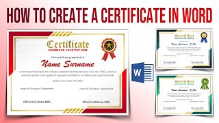 How to Create a Certificate in Word [upl. by Adora]