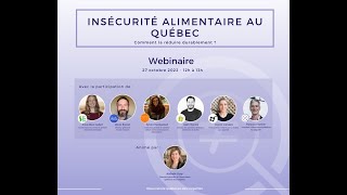 Linsécurité alimentaire au Québec  comment la réduire durablement [upl. by Francisco]