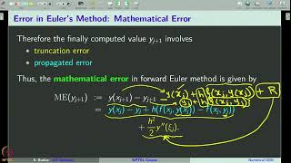 Week 11  Lecture 56  Numerical ODEs Euler Methods Error Analysis [upl. by Lubba]