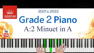 ABRSM 20212022 Grade 2 A2 piece Minuet in A  Gambarini Piano Exam piece [upl. by Aihtak]