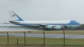 AIR FORCE ONE Departs Prestwick Airport July 2018  USAF Boeing VC25A  President Trump UK Visit [upl. by Nnek571]