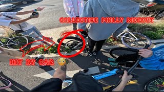 PHILLY COLLECTIVE RIDEOUT INSANE  SHE GOT HIT BY CAR  viral rideout [upl. by Albertina]