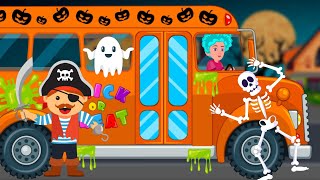 Roues dHalloween dans le bus 🎃 Halloween wheels on the Bus  Rimes dhalloween  Kuku and Cucudu [upl. by Galasyn978]