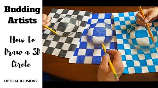 How to draw an EASY 3D circle for kids  STEP BY STEP optical illusions for kids [upl. by Benco]