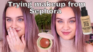 TRYING NEW SEPHORA MAKEUP SEPHORA HAUL HONEST REVIEW RARE SEPHORA TARTE AND MORE [upl. by Gnuh162]