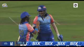 1 ball 5 runs six highlights today WPL MI vs DC Highlights today harmanpreet kaur [upl. by Olram]