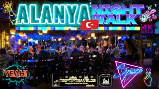 🇹🇷 4k Alanya 2023 Nightlife  Beachside Walking Tour [upl. by Thorpe]