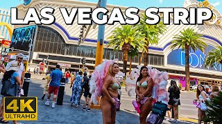 Las Vegas Strip Walk  July 2024 [upl. by Aihsyla]