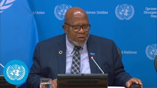 UNGA 78 President on the Climate Crisis on COP28  Press Conference  United Nations [upl. by Assirac]