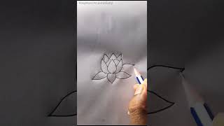 waterlily Lotus flower drawing technique W for 🌷 [upl. by Cardie714]