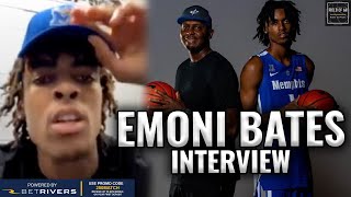 EMONI BATES on Commiting to MEMPHIS Penny Hardaway amp playing POINT GUARD  Field of 68 [upl. by Ainej]