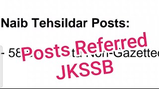 New Posts Referred to JKSSB [upl. by Obara456]