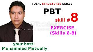 TOEFL Structures SKILLS 860 EXERCISE Skills 68 [upl. by Lseil]