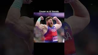 Ryan Crouser on AI Steroids AISTEROIDSFILTER GIGABODY AIGEAR CHAD ALPHA PHOTOSHOP Paris2024 [upl. by Alakim651]