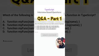 “Top TypeScript Interview Questions in 60 Seconds  Quick QampA for Devs 🚀 shorts” [upl. by Antoinette]