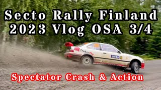 Secto Rally Finland 2023  Lauantai Vlog  Spectator Crash amp Action [upl. by Trebor147]