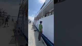 130 Foot Yacht Day one of Refit subscribe youtubeshorts shorts [upl. by Cissie]