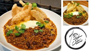 DELICIOUS CHILI RECIPE  Pork and Lentils Chili [upl. by Egnalos]