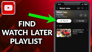 How To Find Watch Later Playlist On YouTube [upl. by Einra748]