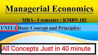 MBA 1st semester Managerial Economics Unit 1st full Revision  Managerial Economics Unit 1st [upl. by Katrinka]